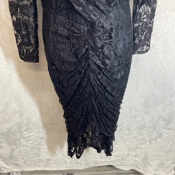 Vintage Jay Jacobs 80s gothic black lace dress whimsigoth cacoon sheath  Medium - Picture 7 of 10